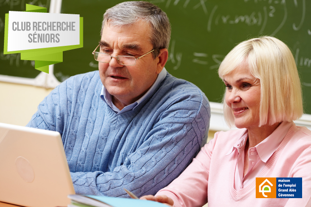 Elderly people using modern technologies for studying